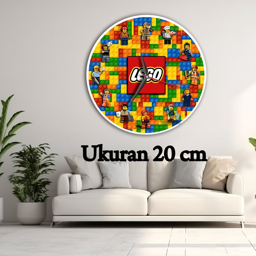 JAM DINDING KAYU UNIK LEGO BRICK KARAKTER UNOFFICIAL / JAM DINDING LEGO