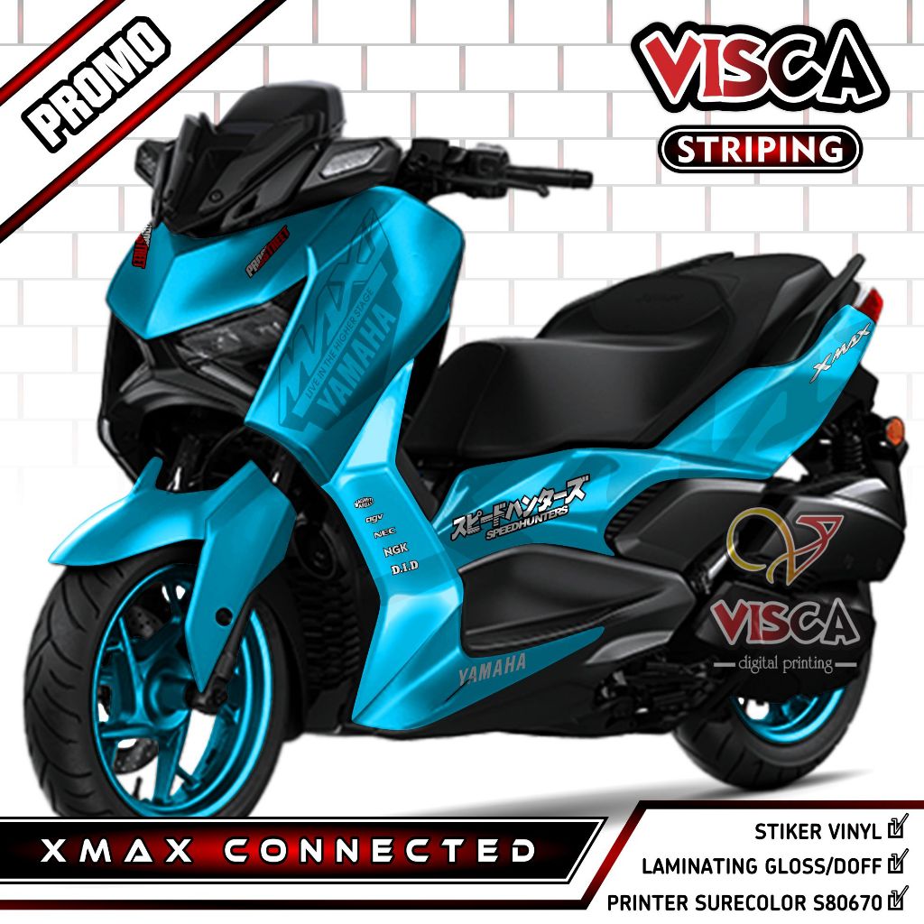 Decal XMAX Connected Full Body - Stiker XMAX New Fullbody - Dekal XMAX 250 - Striping XMAX Connected
