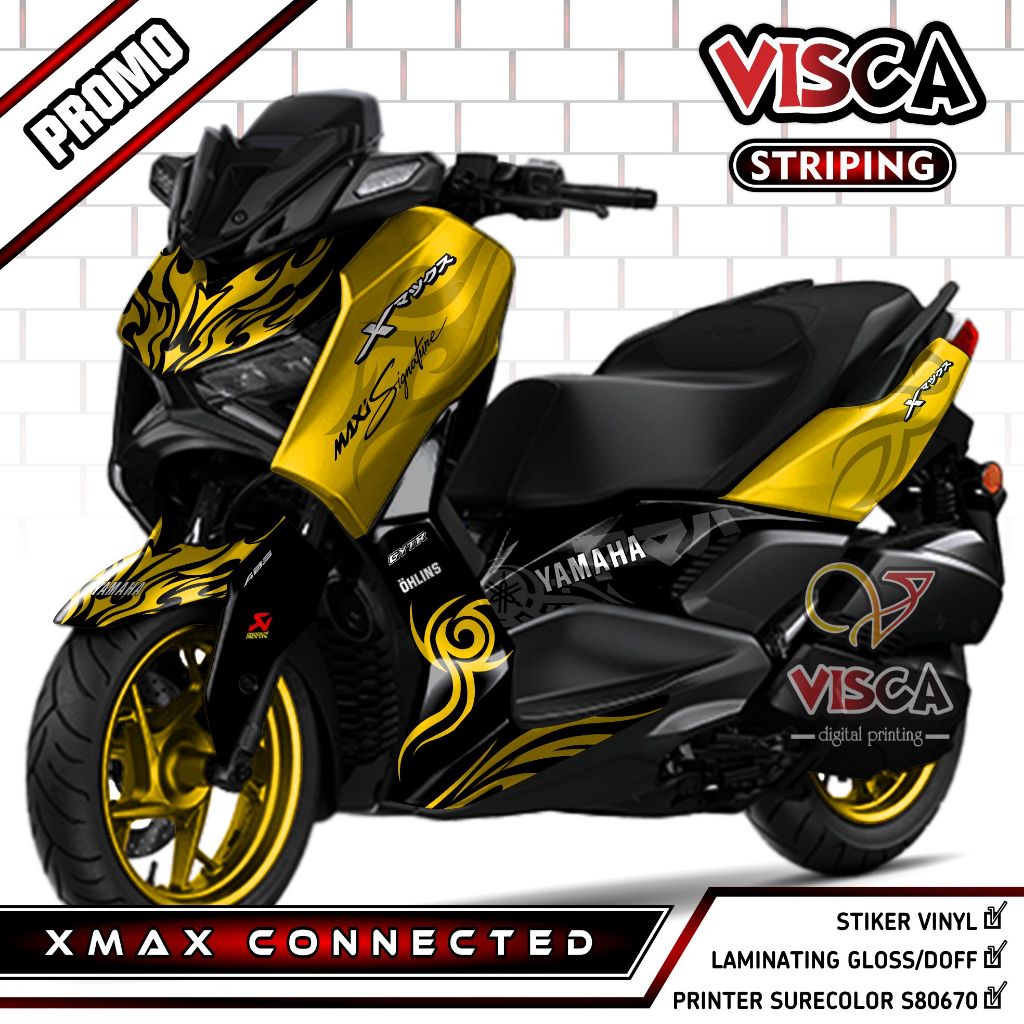 Decal XMAX Connected Full Body - Stiker XMAX New Fullbody - Dekal XMAX 250 - Striping XMAX Connected