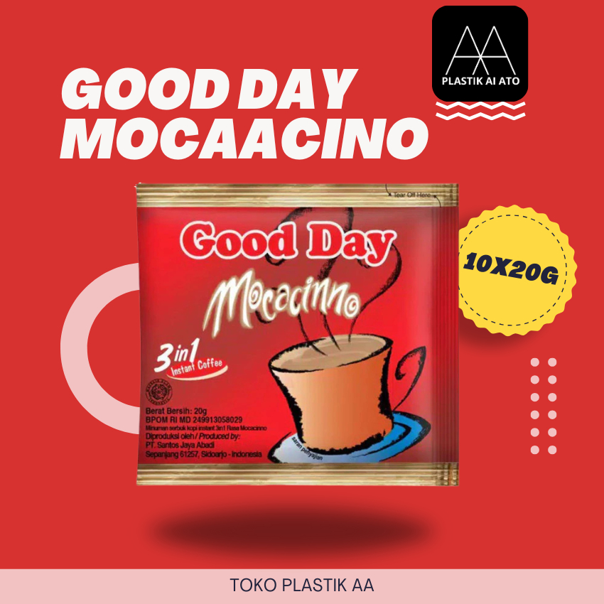 

[Kopi Sachet Instan – Minuman Serbuk] Good Day Mocaccino 25gr x 10 Sachet – Kopi Susu Cokelat Manis Rasa Café Kekinian | Kopi Sachet Cewek & Anak Muda | Kopi Lembut Tidak Pahit | Rencengan Warung & Grosir | Kopi Amis-Amis Ala Nongkrong | Kopi Cewek-Cowok