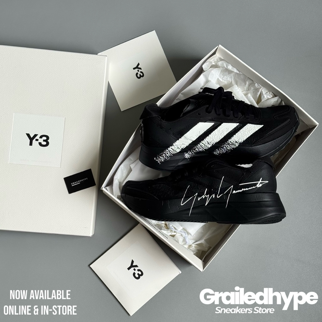 Adidas Adizero Boston 11 x Y-3 - Black White / Blush Yellow