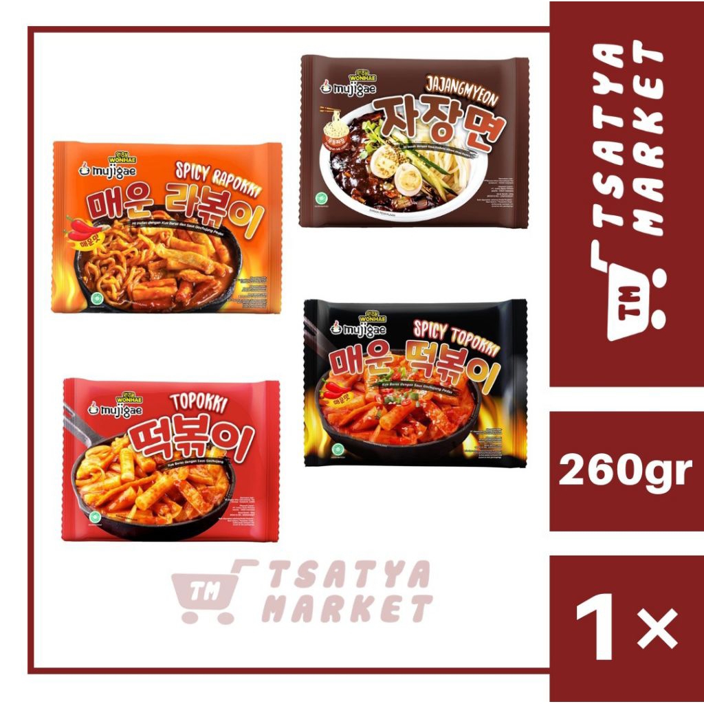 

MUJIGAE KOREAN FOOD TOPOKKI / RAPOKKI / JAJANGMYEON 260GR