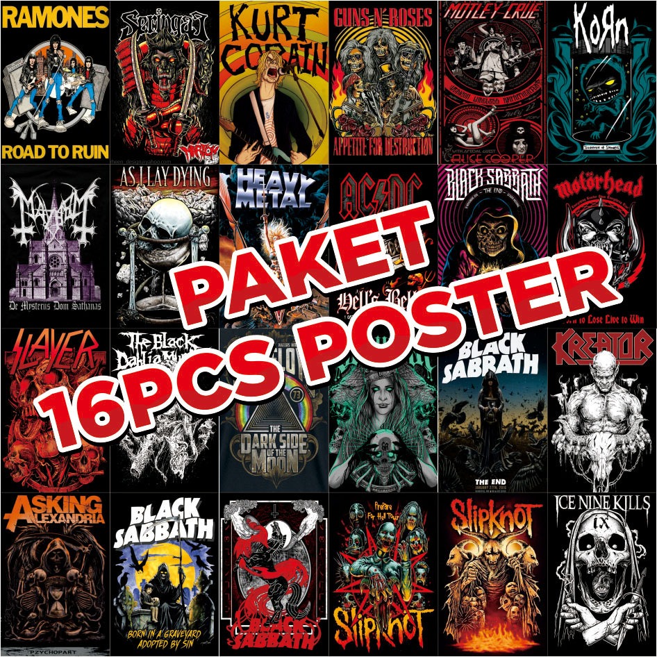 Poster BAND METAL - Paket 16pcs