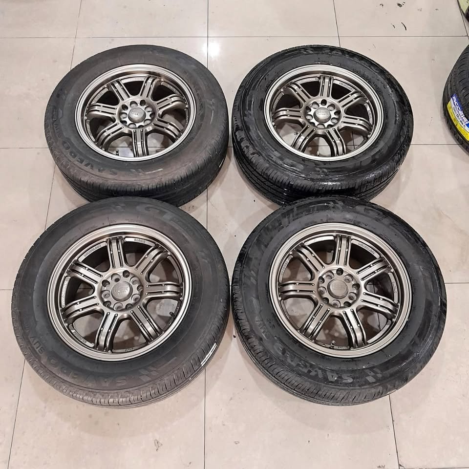 VELG MOBIL BEKAS HSR PELEG MOBIL SECOND SIAK HSR RING  16 LEBAR 7 PCD 10X100-114,3 ET40 BRONZE + GT 