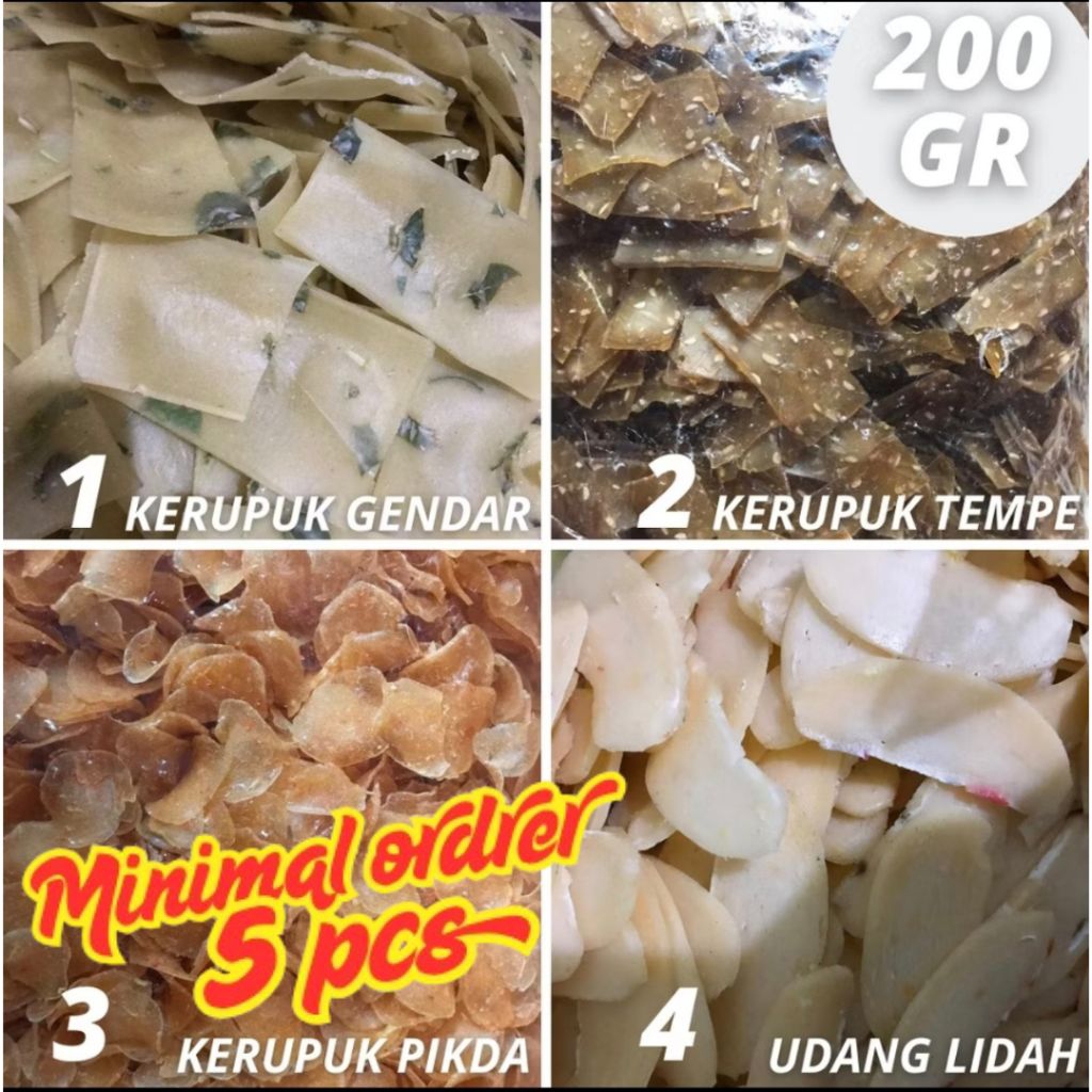 

KERUPUK SEBLAK MENTAH / KRUPUK KERING / KERIPIK KERUPUK GENDAR TEMPE UDANG PIKDA 200GR (minimal 5 pcs)