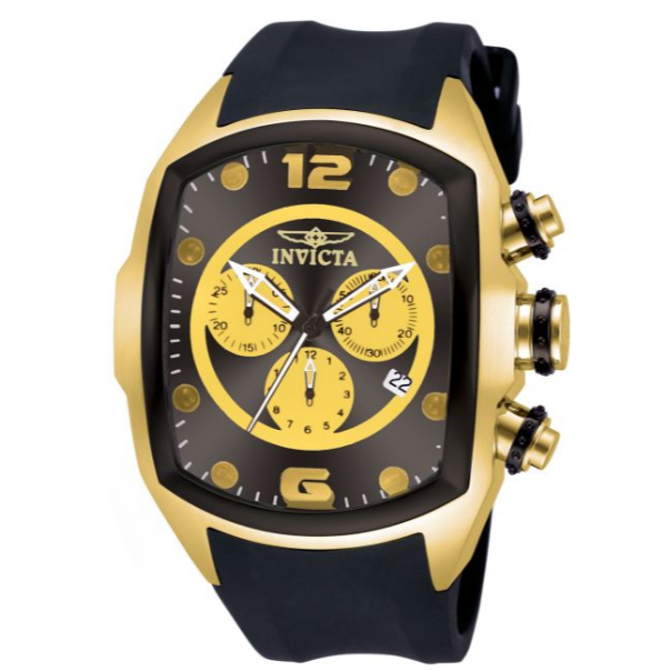 [PREORDER] Jam Tangan Invicta 10067 Men's Lupah Revolution Gold Tone Black Dial