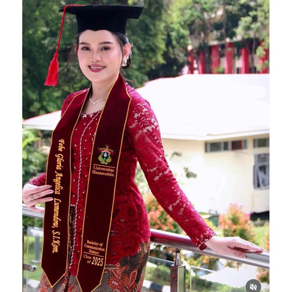 selempang wisuda polos/selempang wisuda/ selempang leher