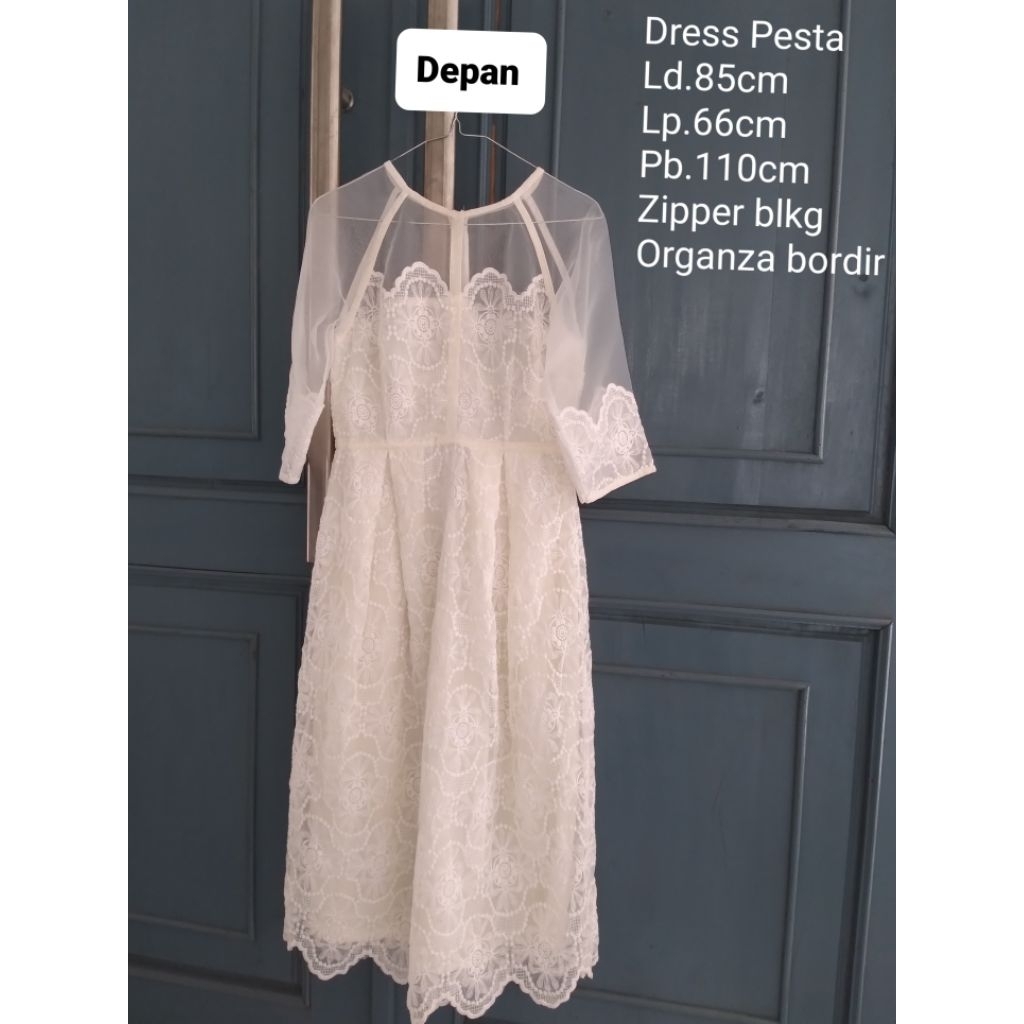 Dress Pesta organza bordir#04 (Preloved)
