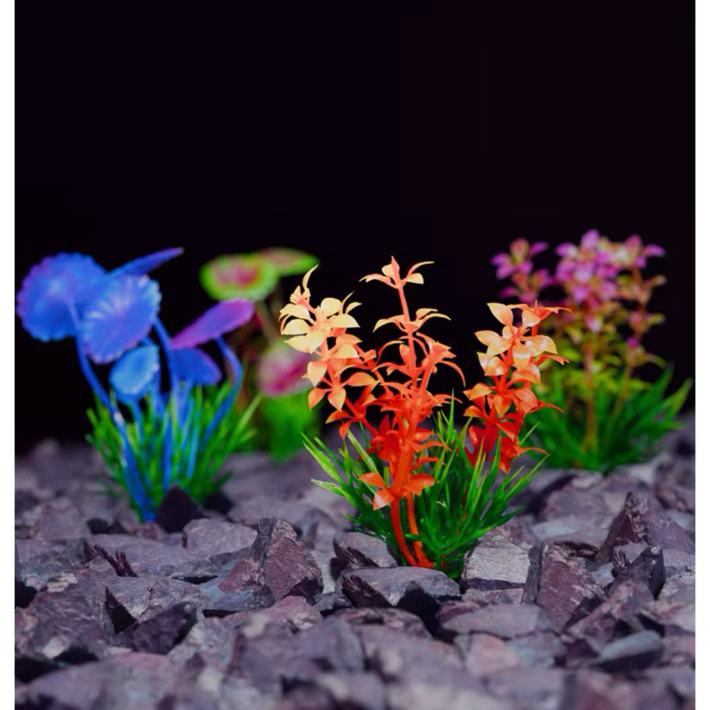 Tanaman Hias Plastik Warna-warni Dekorasi Akuarium Mini