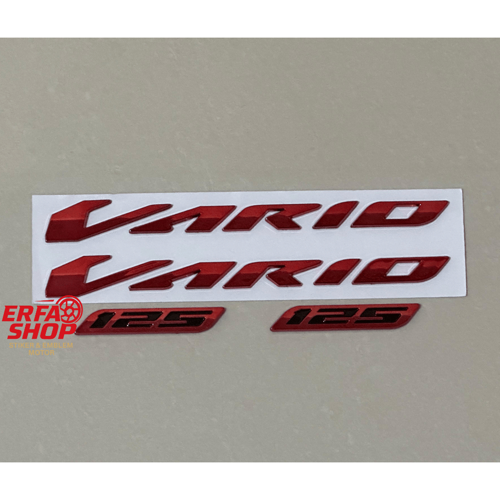 Emblem Vario Led New Red 125 150 Red Merah Bahan ABS Tebal Emblem Vario Red Merah