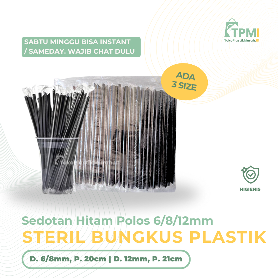 [BISA INSTANT] SEDOTAN STERIL HITAM POLOS 6MM | SEDOTAN POLOS HITAM | SEDOTAN HITAM | SEDOTAN STERIL