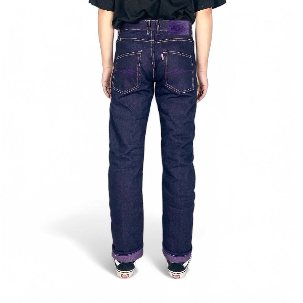 Midfielderdenimseller - jeans denim weft x purple 16oz unsanforized