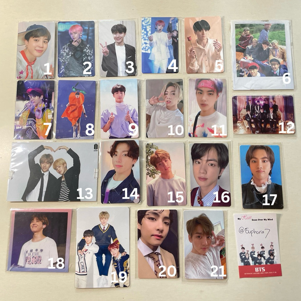 BTS DVD PHOTOCARD jimin taehyung jhope jungkook jin suga namjoon muster memories memo 16 epilogue al
