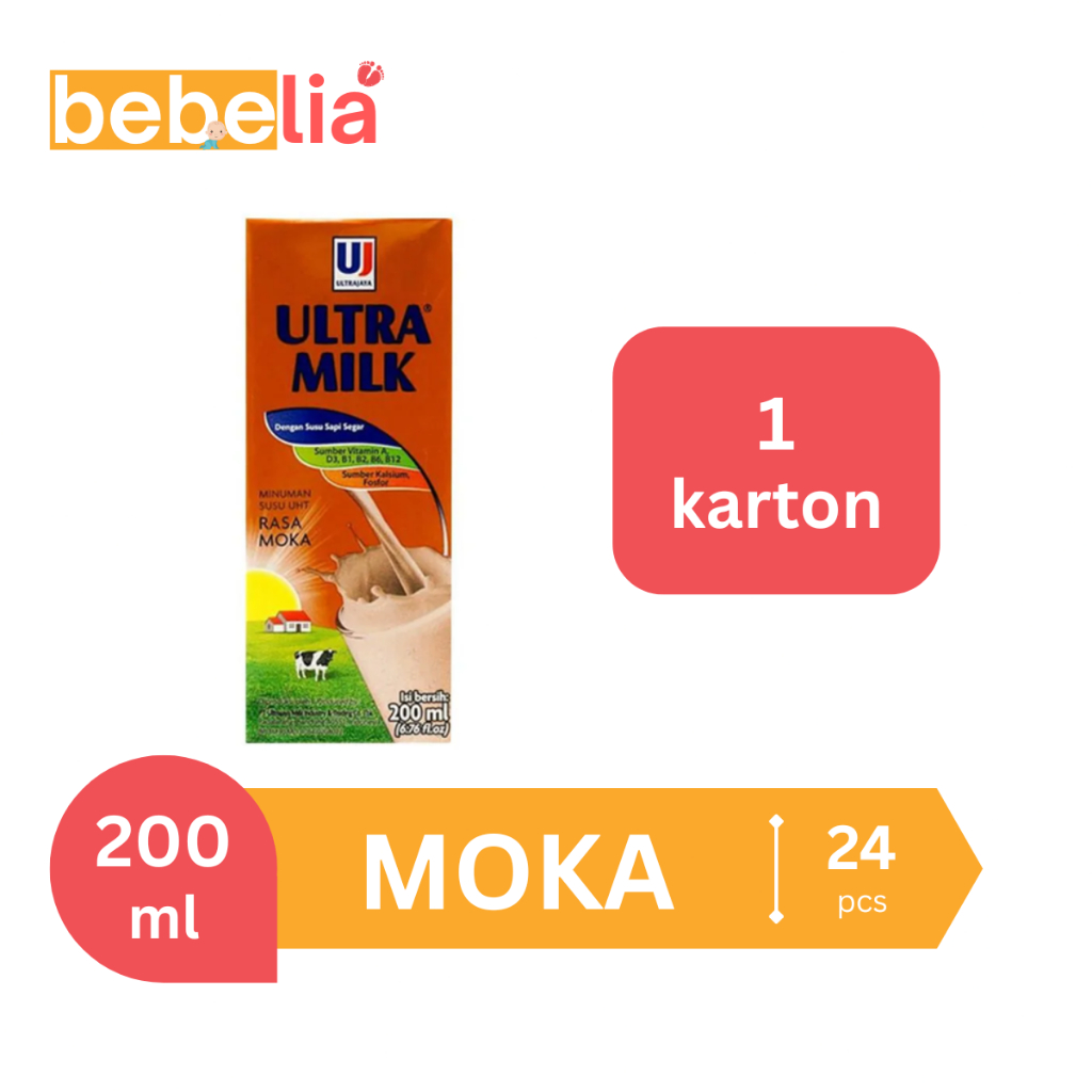 

Ultra Milk Susu UHT Moka 200 ml 1 karton isi 24 pcs