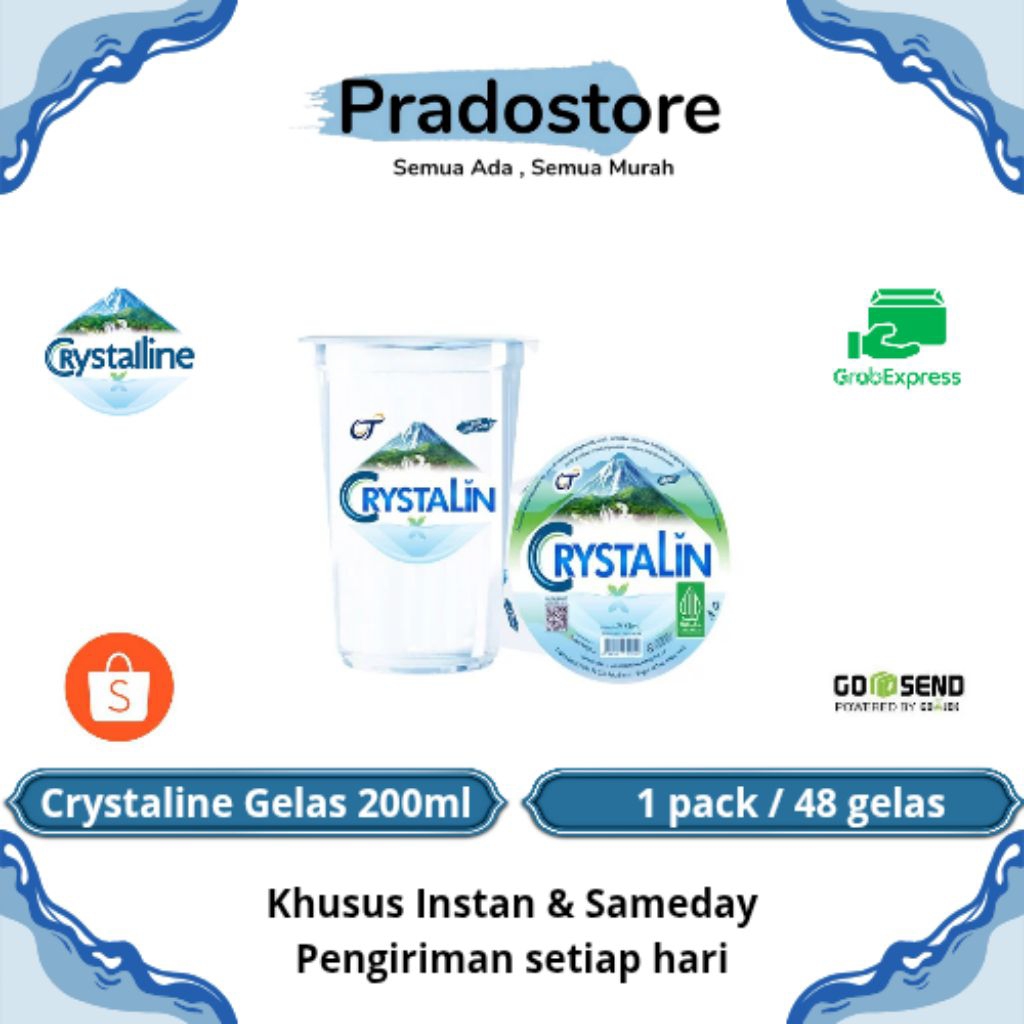 

Crystalin Air Mineral Dalam Kemasan Gelas 200ml [1dus / 48gelas]