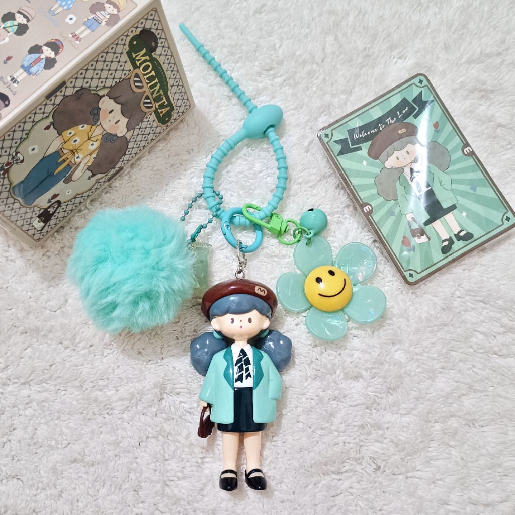 Bag Charm / Phone Strap Figure Original Molinta Retro Girl | Popbean Molly | Jova | Mikka Gaming Dia