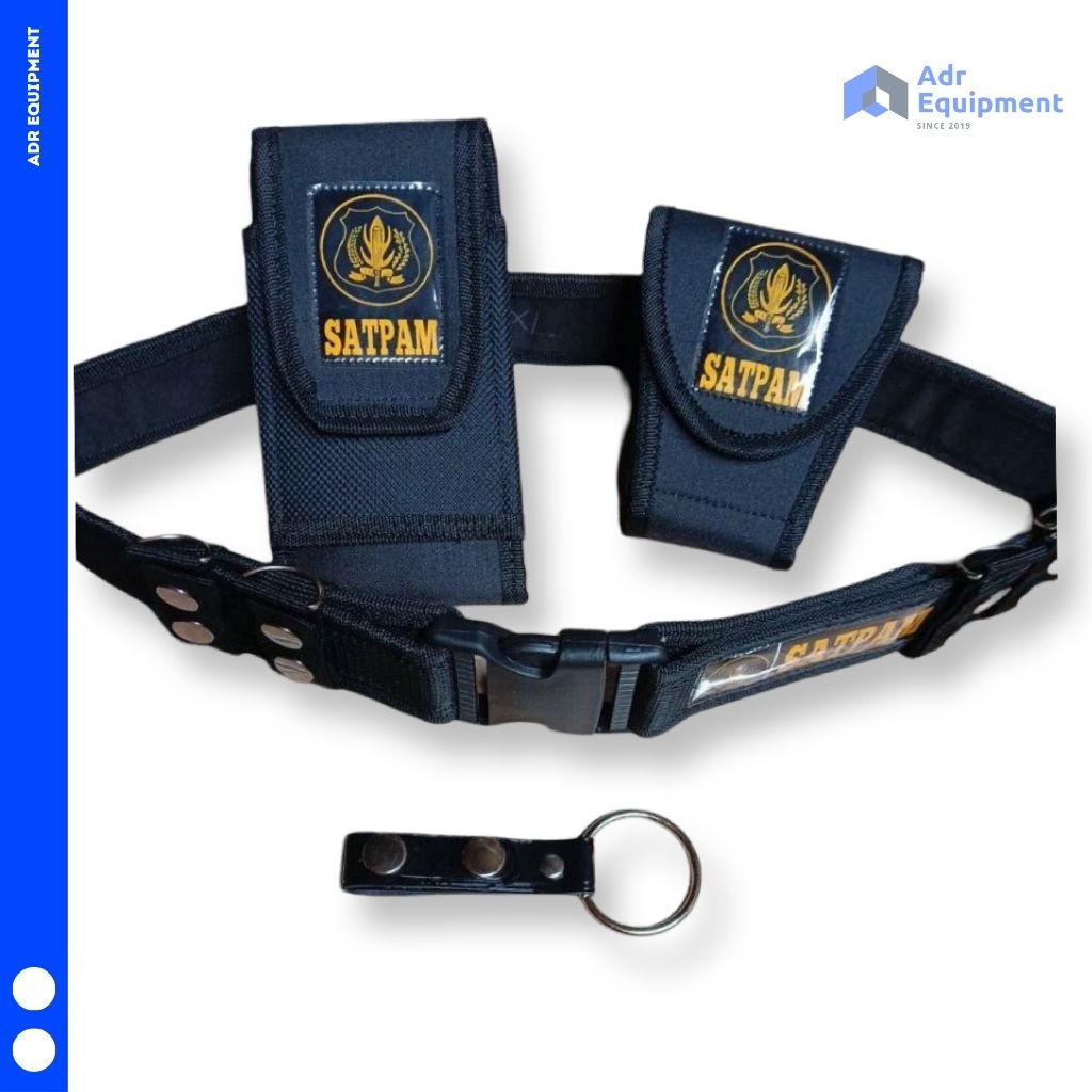 Sabuk Kopel Satpam Security Lengkap Free Tempat Borgol dan HP Plus Logo Satpam Atribut Pengaman Tuga
