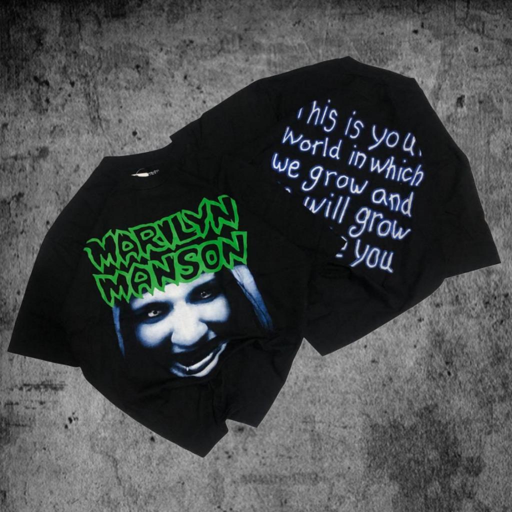 Baju Kaos P&B Oversize Marilyn Manson - T Shirt Vintage Oversize Marilyn Manson Model Black 20s