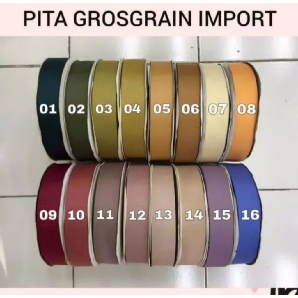 

10 Yard - 9 mm | Pita Grosgrain Polos | Pita Import Premium size 3/8 inch (1 cm)