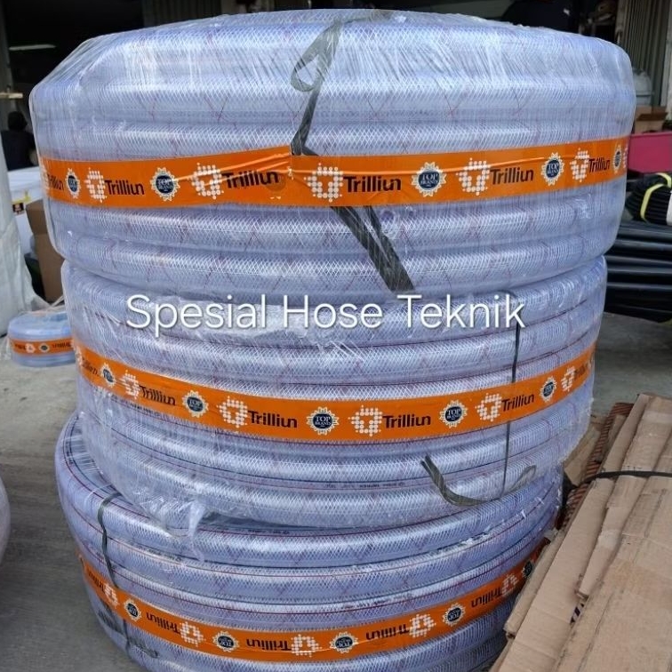 SELANG AIR PVC SERAT BENANG TRILIUN HIPREX 1.1/4 INCHI ID.32MM 1 ROLL 50 METER