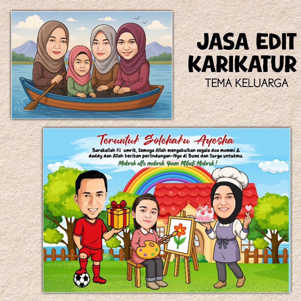 JASA EDIT KARIKATUR TEMA KELUARGA