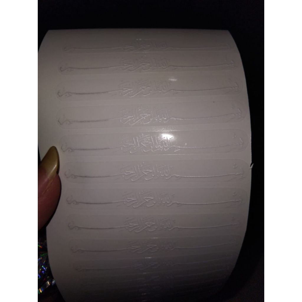 

sticker bismillah kecil ukuran 8cm x 1cm