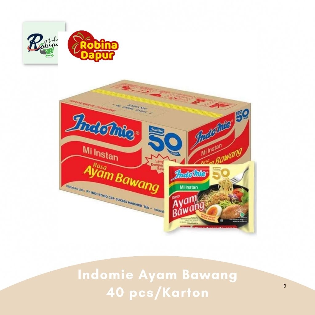 

Indomie Mi Instan Ayam Bawang edisi Stok Dapur 1 Dus