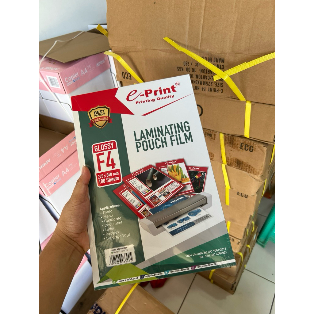 

(1 Dus 10 Pack) Plastik Laminating F4 eprint eco