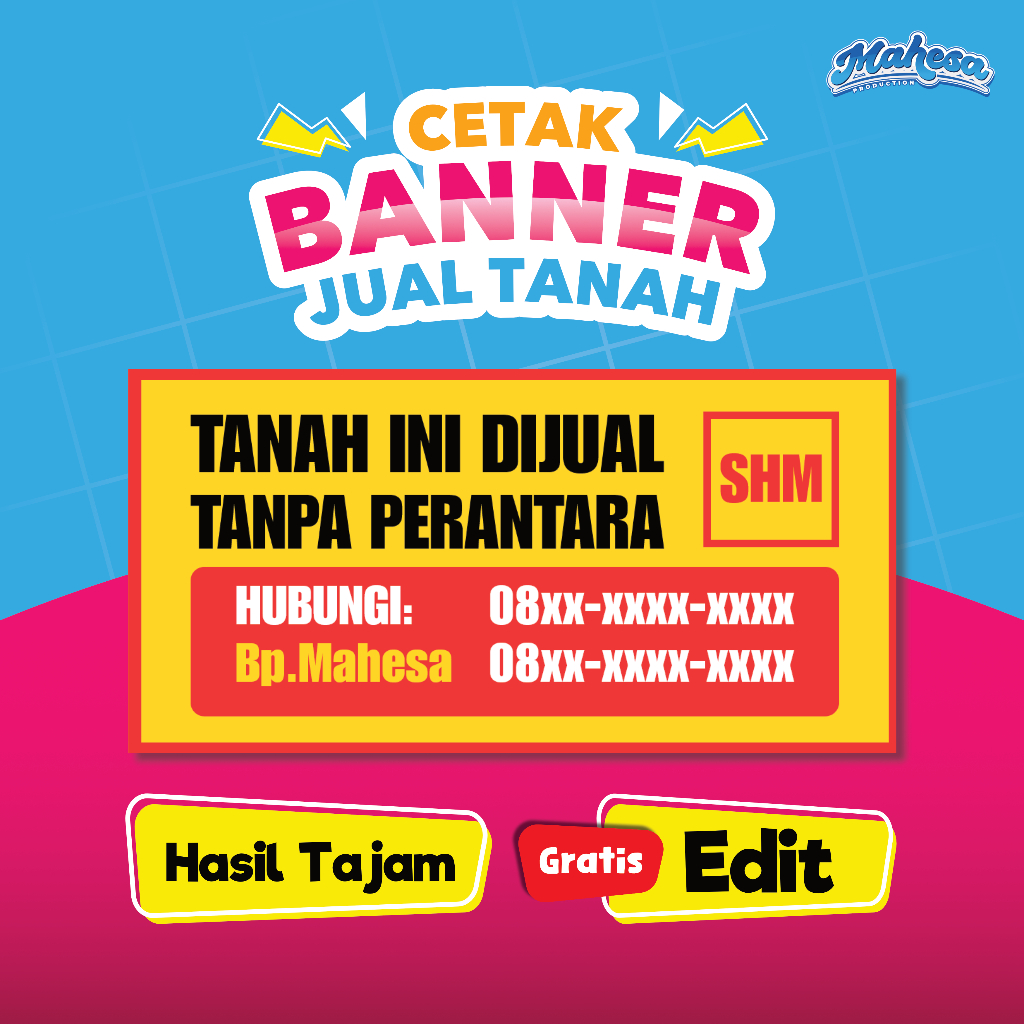 

BANNER / SPANDUK TANAH INI DIJUAL UKURAN 100x50cm