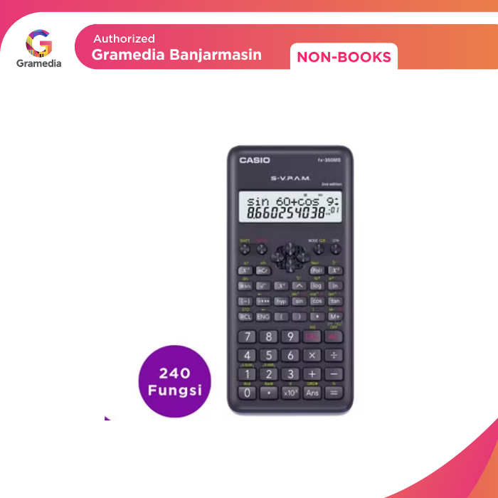 

Gramedia Banjarmasin - Calculator Casio Cal Scientific Fx-350Ms, 240 Fungsi