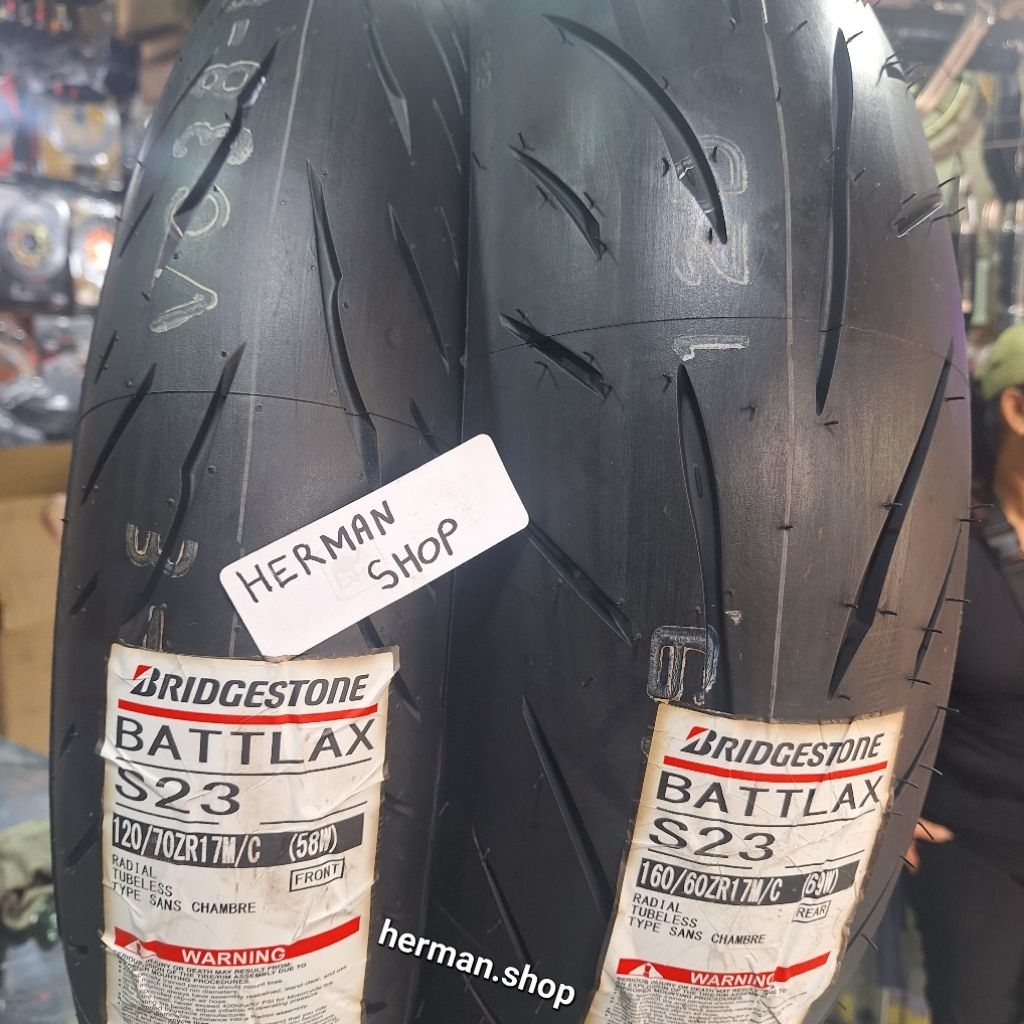 BAN BATTLAX S23 120/70-17 + 160/60-17 / PAKET SET BAN BATTLAX 120/70-17 160/60-17 S23