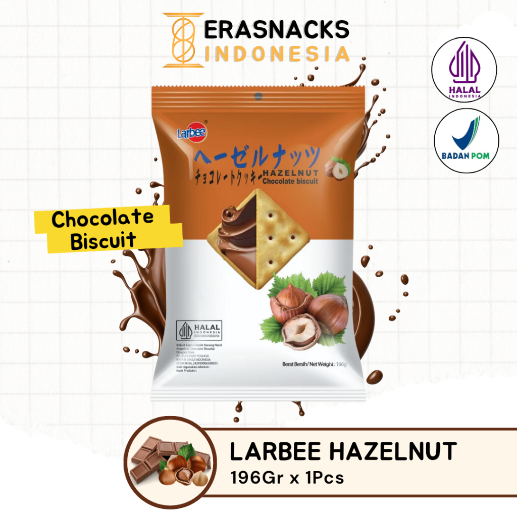 

TYL Larbee Hazelnut Chocolate Sandwich Biscuit Rasa Cokelat 196gr