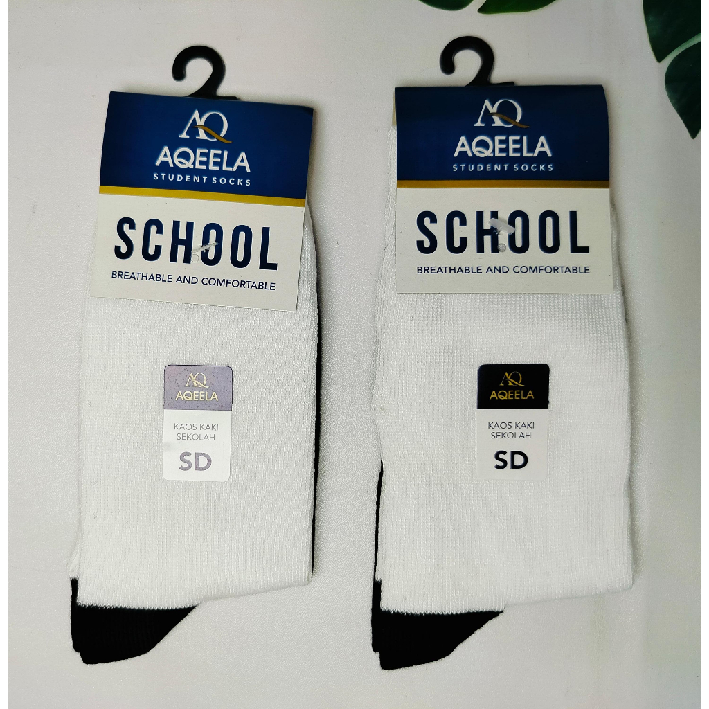 KAOS KAKI SD TELAPAK HITAM MERK: AQEELA-1008