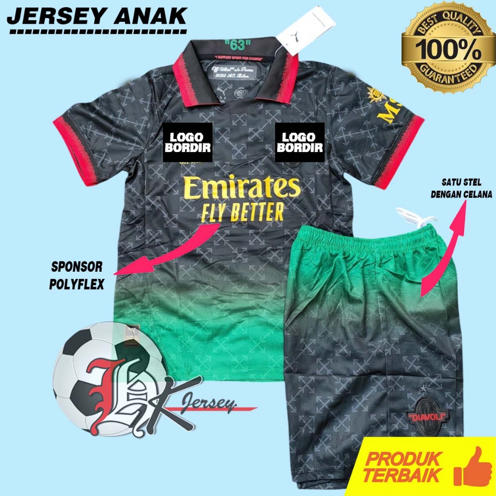 JERSEY BOLA MILAN OFF BLACK KIDS 2025/2026
