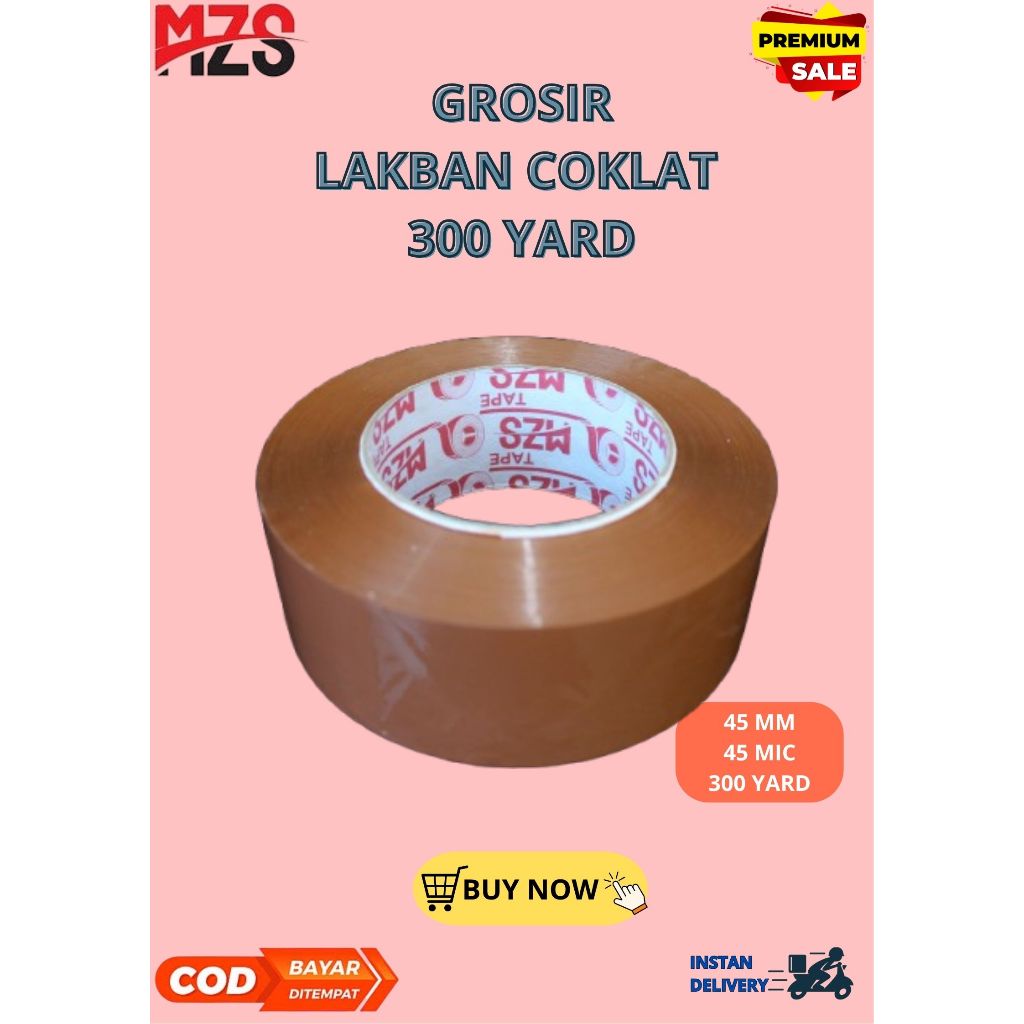 

MZS TAPE LAKBAN OPP TAPE / LAKBAN COKLAT 300 YARD 1 ROLL