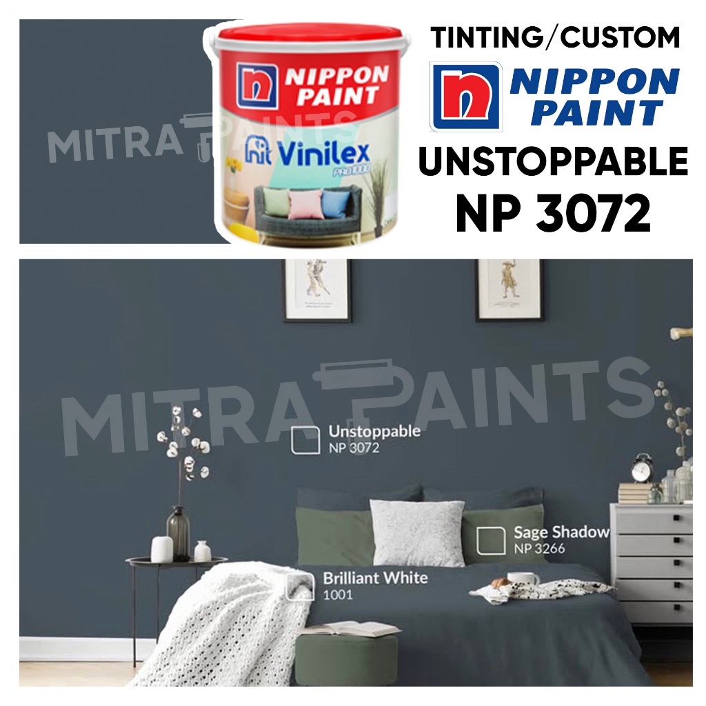 VINILEX PRO 4,5 KG WARNA UNSTOPPABLE NP 3072 / CAT CUSTOM TINTING NIPPON PAINT ABU-ABU