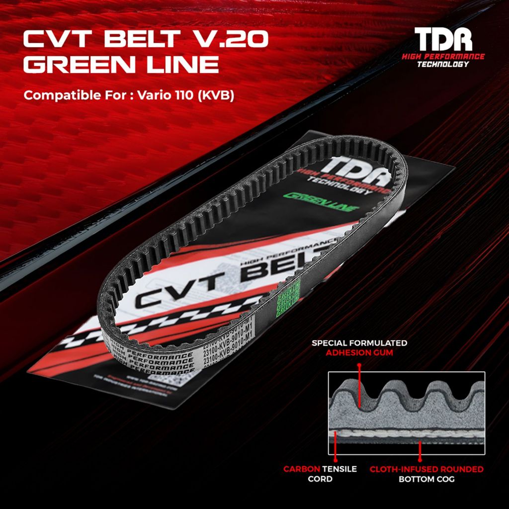 V belt TDR CVT Belt V.20 Green Line Motor Vario 110 (KVB) Karbu Only