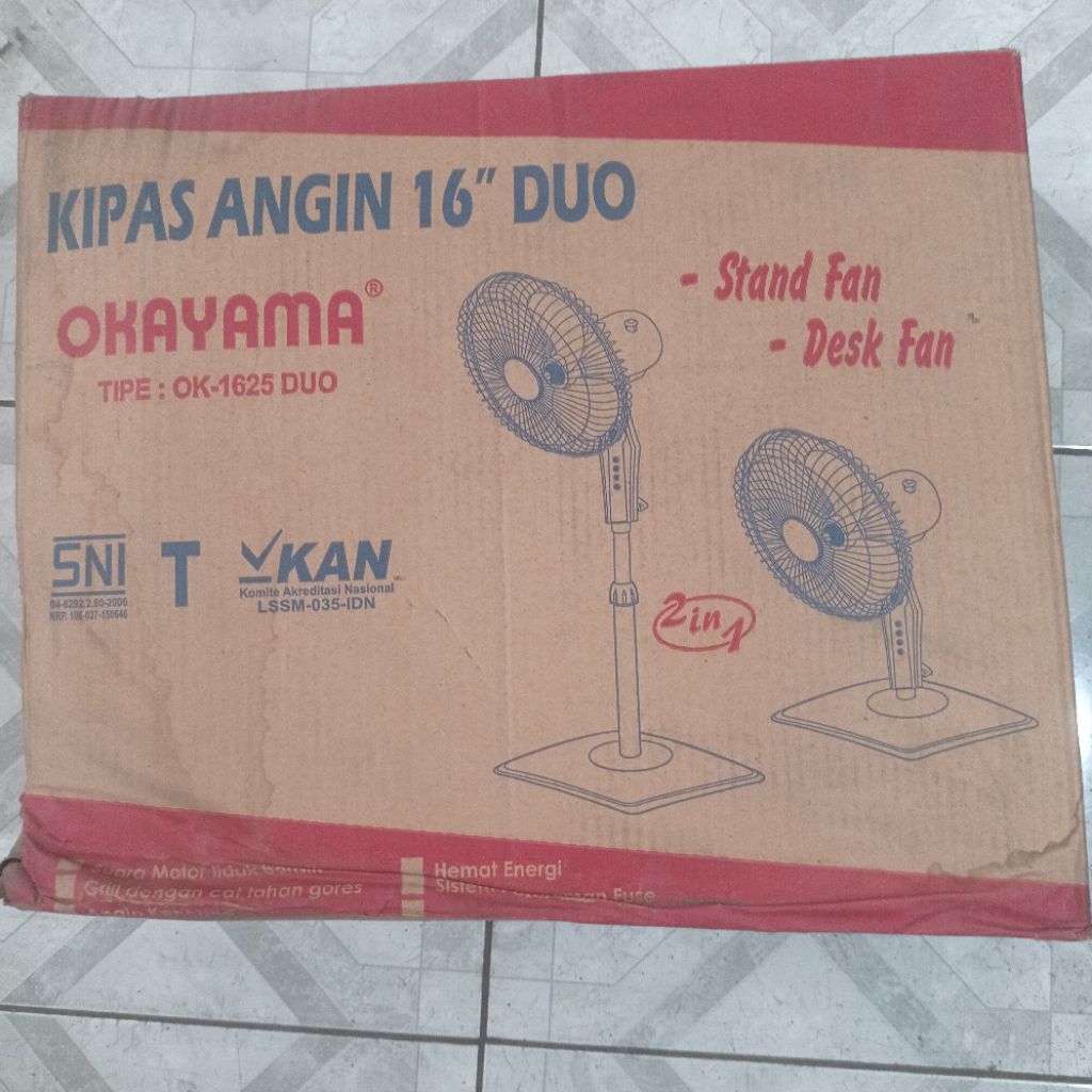 OKAYAMA Kipas Angin 16" Duo Berdiri & Duduk