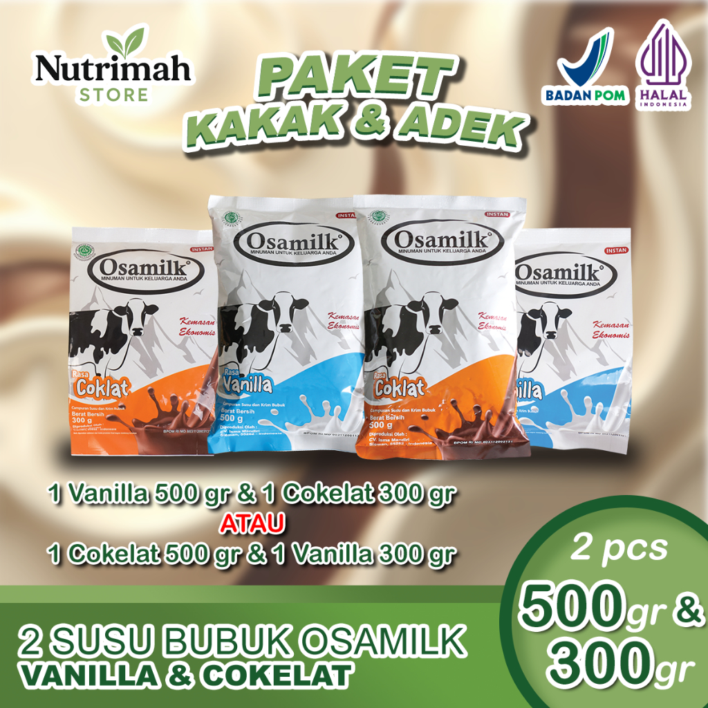 

Paket Kakak-Adik Osamilk – 1x500gr + 1x300gr – Kombinasi Vanilla & Cokelat