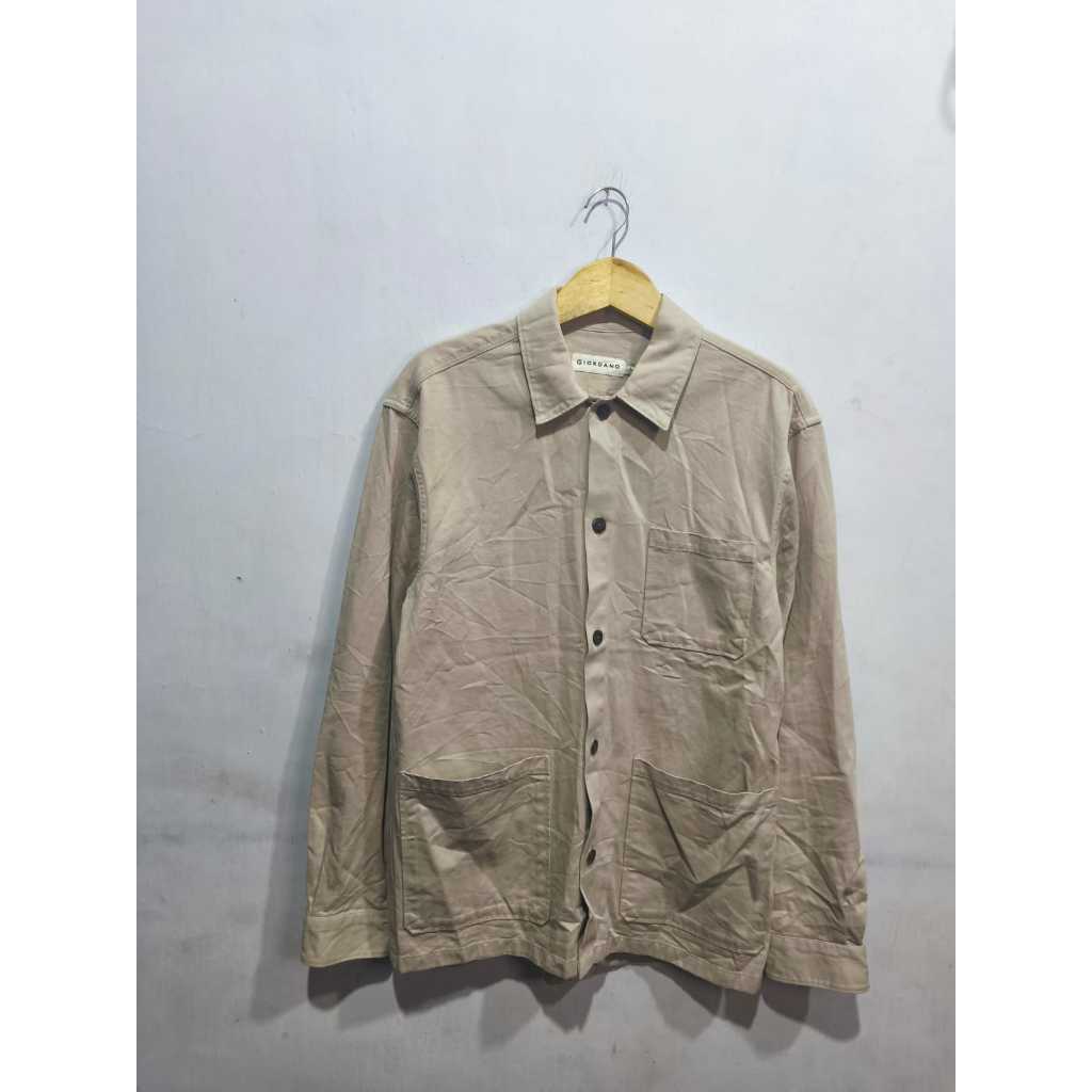 UNIQLO CHORE JAKET CREAM JAKET KASUAL UTILITY JACKET