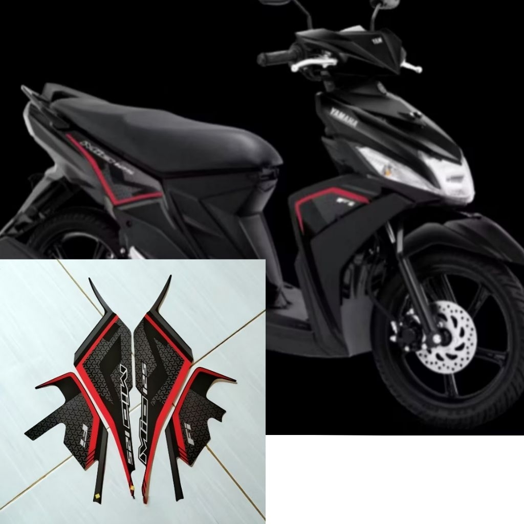 Stiker Striping Lis Body Motor Mio M3 2020 Warna Hitam Merah