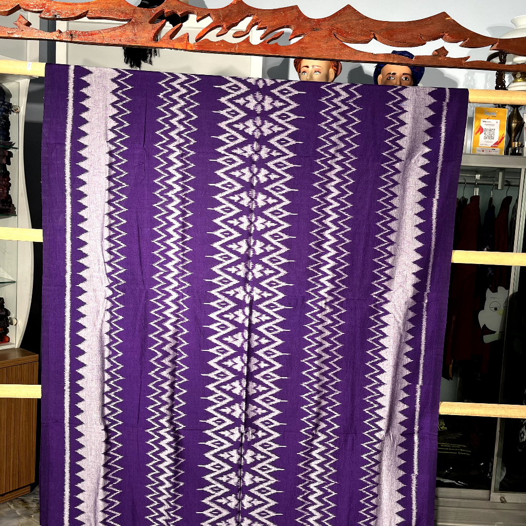 kain Tenun Harmoni Rapat Kombinasi Ombak Silver (UNGU7096KAMPY)