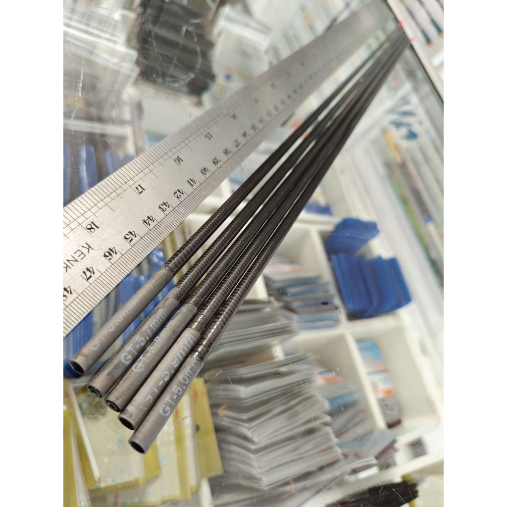 Ujung Tegek Carbon Set no 1 2 3 (3 buah) Panjang ruas +/-49 cm Diameter 5.6 mm s.d 6.0 mm action len