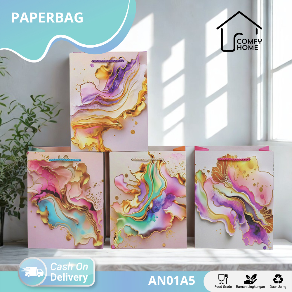 

Paper Bag Tote Bag / Gift Box Tote Bag / High end Gift Paper Bag Paperbag Box Set Motif, Souvenir, Tas kue, Hampers, Makanan, Gift, Packaging Kemasan AN01A5-AN03A5