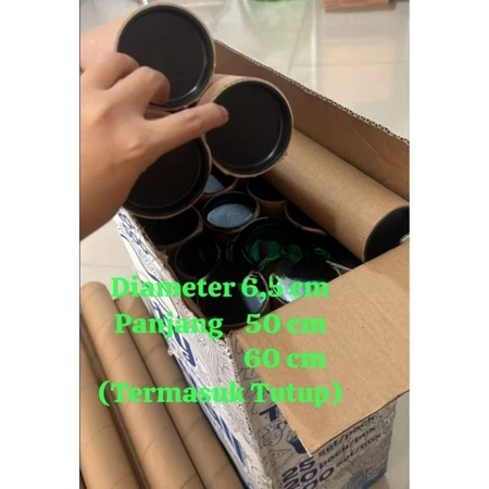 

Inst Tabung Packing Selongsong Tube Paper Core Ukuran 6,5 x 50,60 Cm Sudah Termasuk Tutup