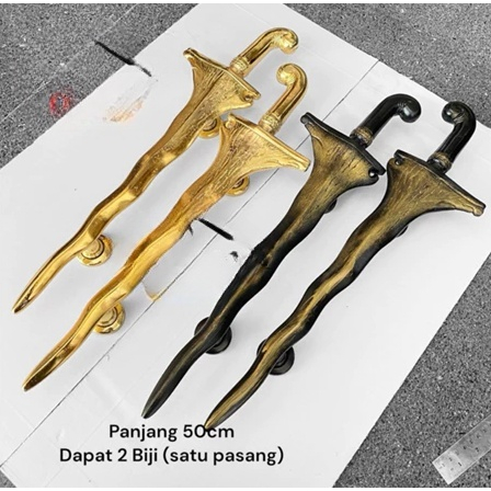 Classic Pull Handle Gagang Pegangan Handel Hendel Tarikan Pintu Bentuk Keris Antik Estetik Anti Kara