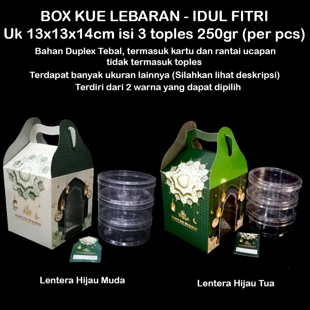 

Box Tenteng Kue Kering Hampers Lebaran - Idul Fitri 13x13x14cm