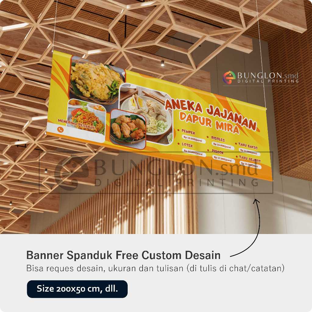 Spanduk Aneka Jajanan Free Custom Desain