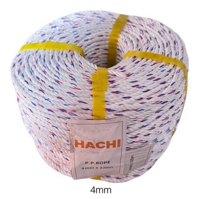 

Tali Nylon 4mm Putih / Tali Tambang 4mm (220m) Bagus
