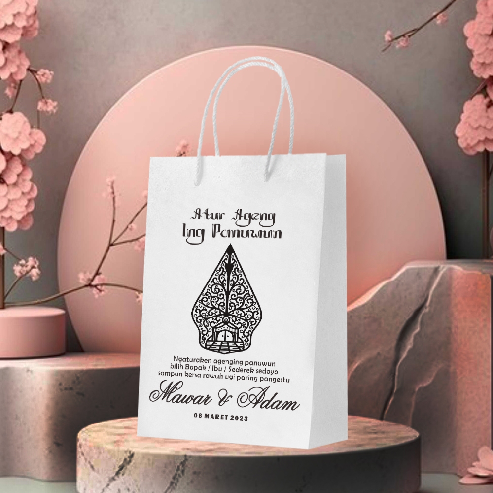 

Paperbag Putih Sablon 20cm x 10 cm x30cm / Paperbag Polos Putih / Paperbag Putih / Tas Kertas / Paperbag Sablon Custom